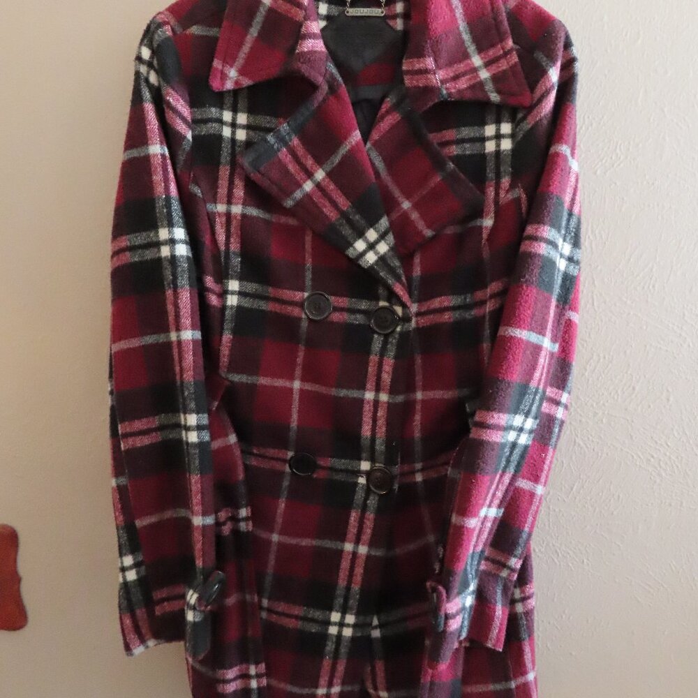 Joujou Women's Flannel Jacket; Red; Size M; Belted